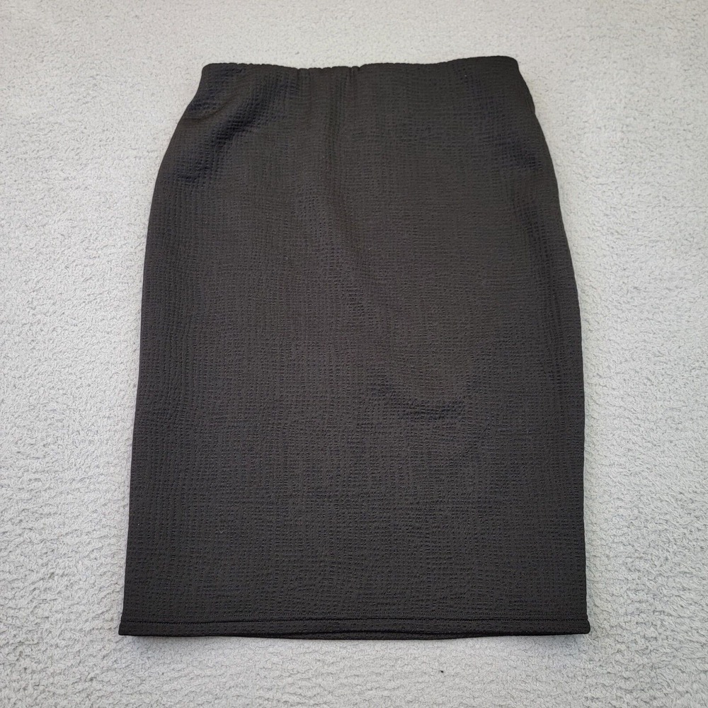 Carmen Mark Valvo Skirt Womens 6 Black Ribbed Fitted Stretchy Bandage Office